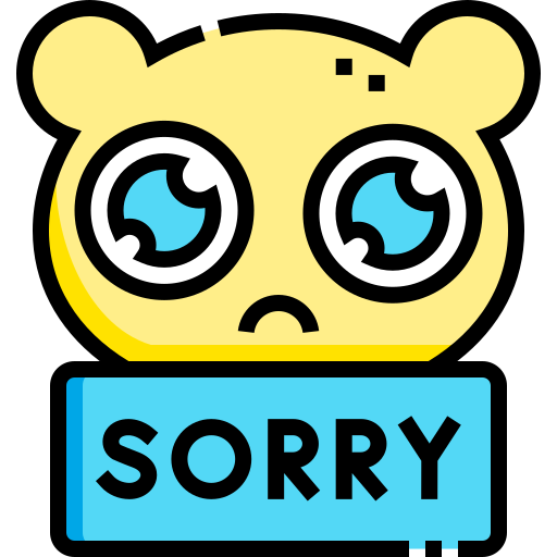 tête ourson au dessus d'un panneau sorry